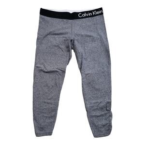 Calvin Klein Performance Quick Dry Elastic Waist Gray Cropped Ankle Leggings
